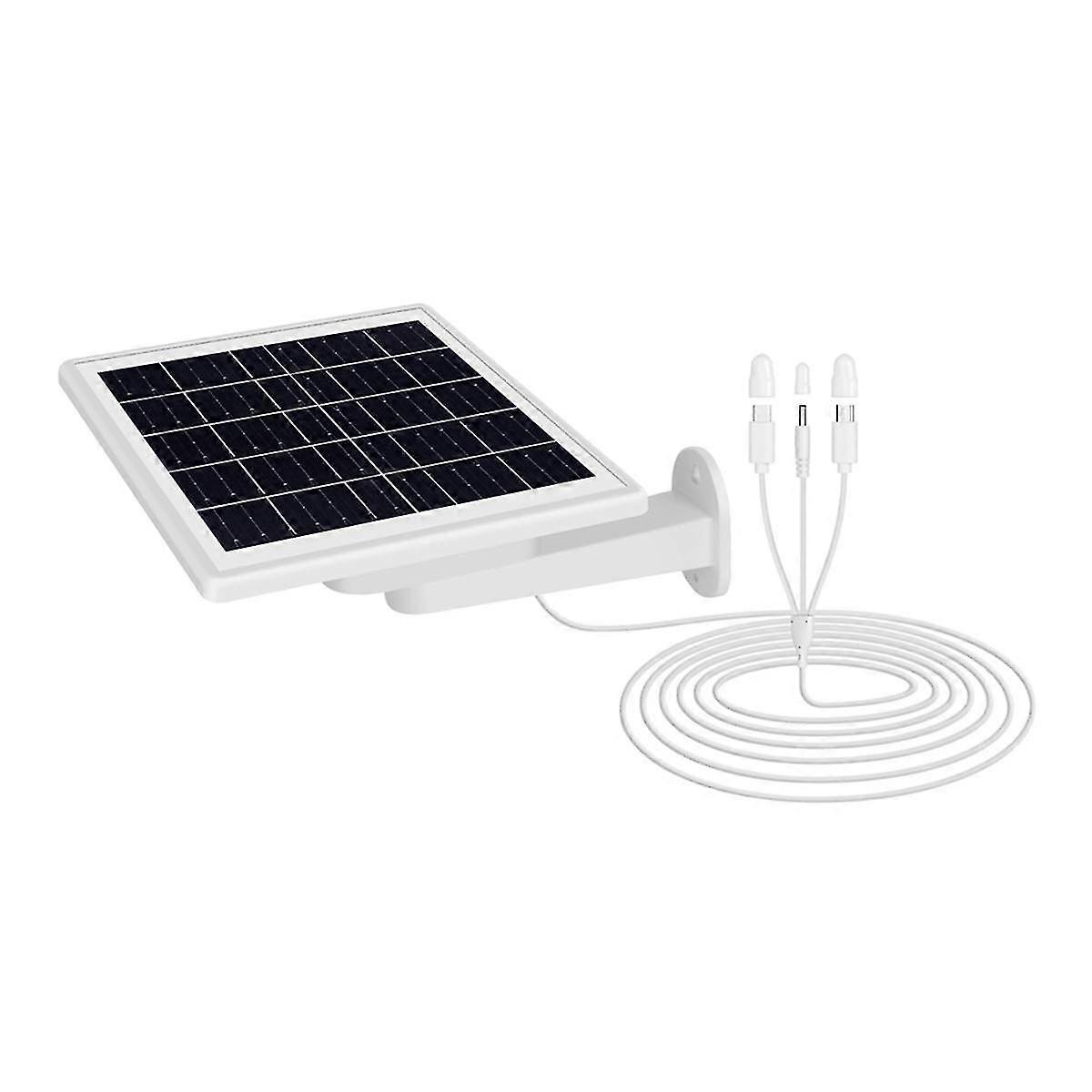 8w Solar Panels For Security Camera Built-in Battery With 3-in-1 Cable Ip65 Waterproof 360 Adjustable Security Mount