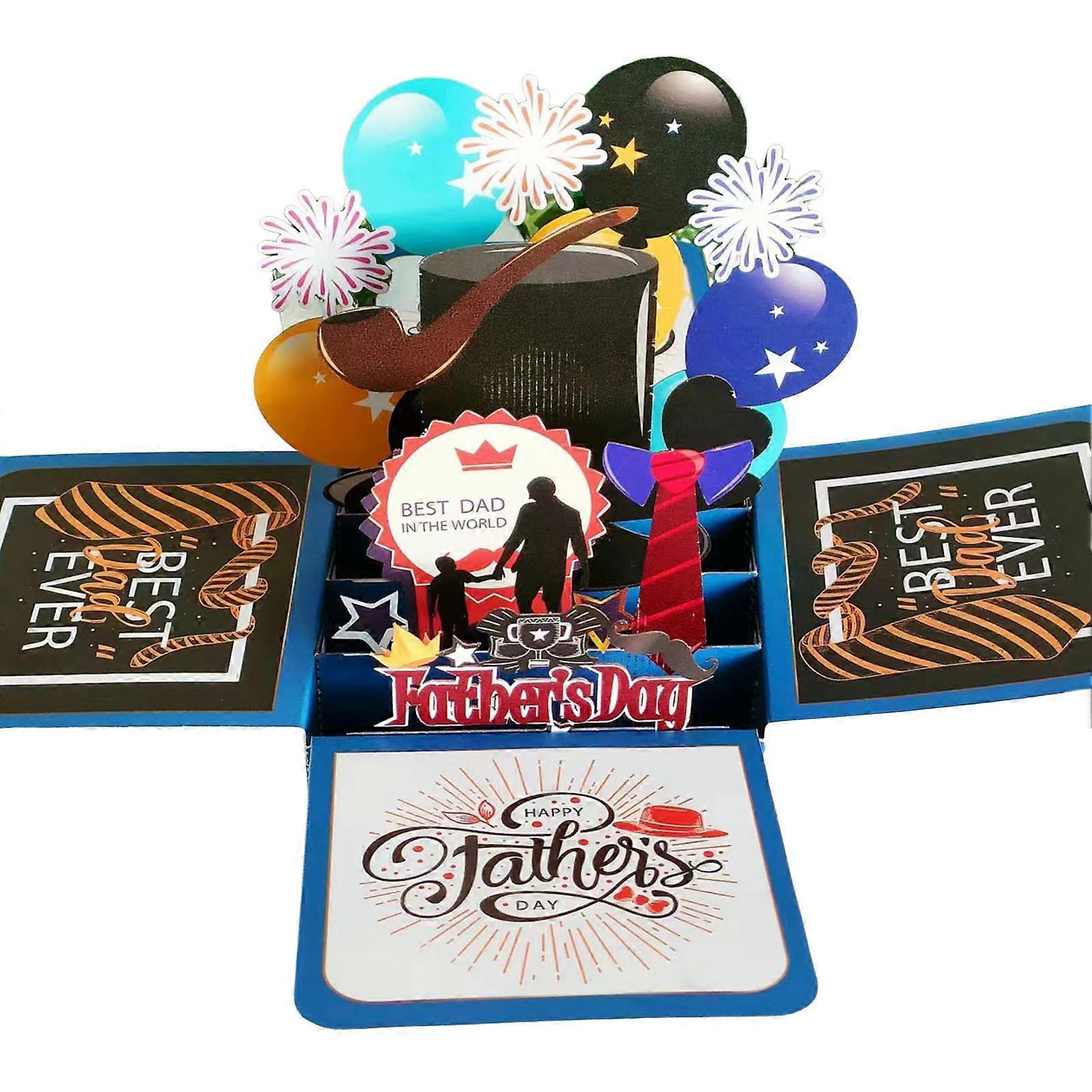Father\'s Day Pop-up Greeting Cards Clear Color Printed Eye-catching Greeting Card for Show Appreciation for Dad