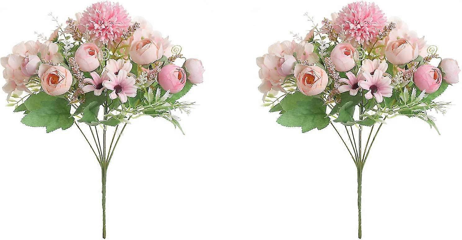 Artificial Flowers 7 Branches Silk Camellia Fake Daisy Flowers Leaf Hydrangea Wedding