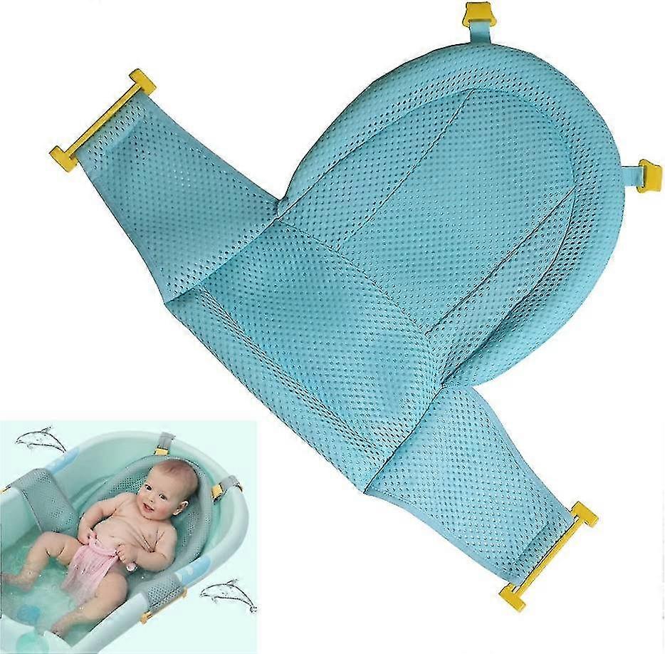 Baby Bath Support Seat, Newborn Shower Mesh For Bathtub, Adjustable Comfortable Non-slip Bath Seat For Infant 0-3 Years (blue)