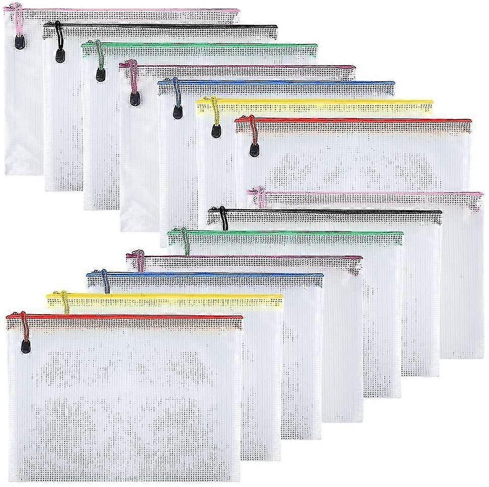 10 Pcs Document Bag A5 Zipper Folder Bags A5 Mesh Document Folders For Cosmetics