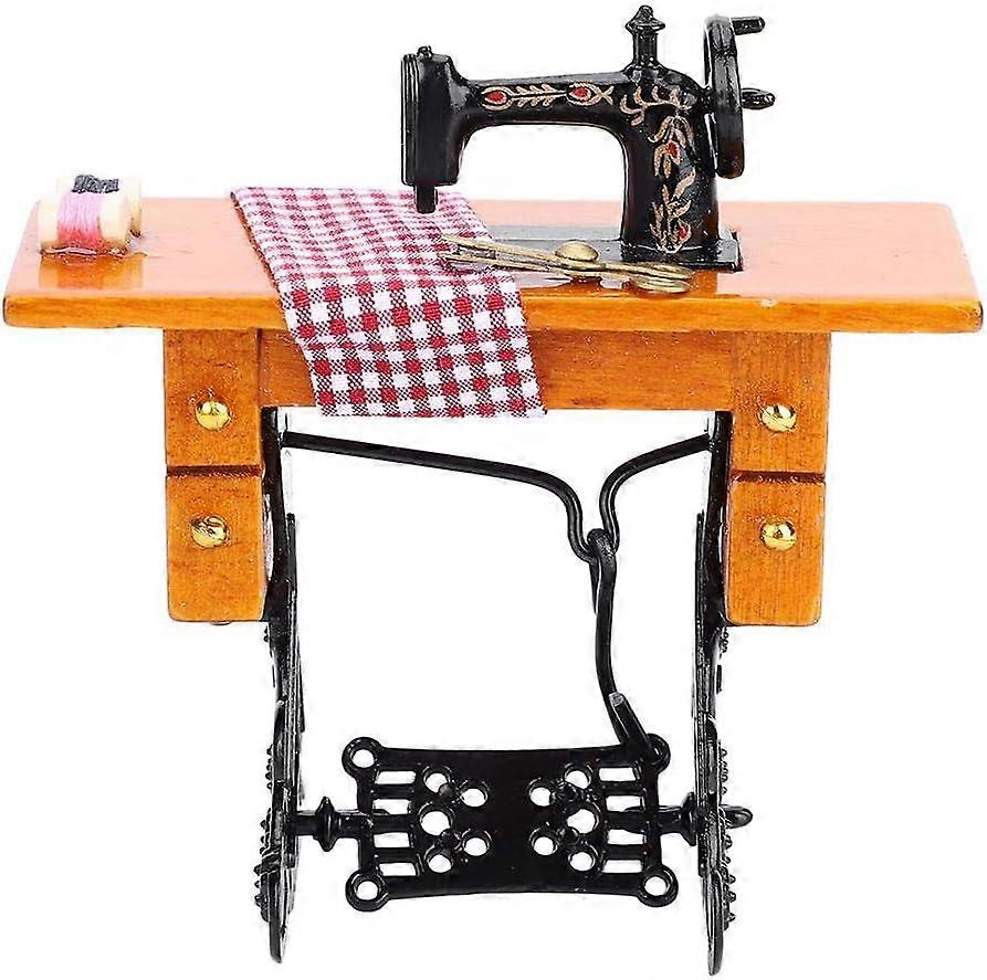 Miniature Sewing Machine for Dollhouse Model Toy Simulation Toy C