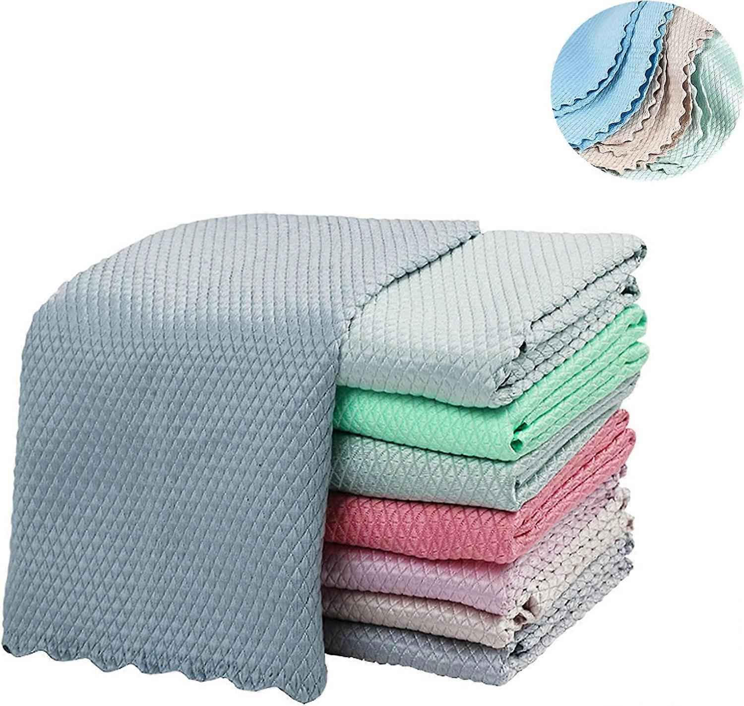 10pcs Cleaning Cloth Fish Scale Cloth Microfiber Cloth