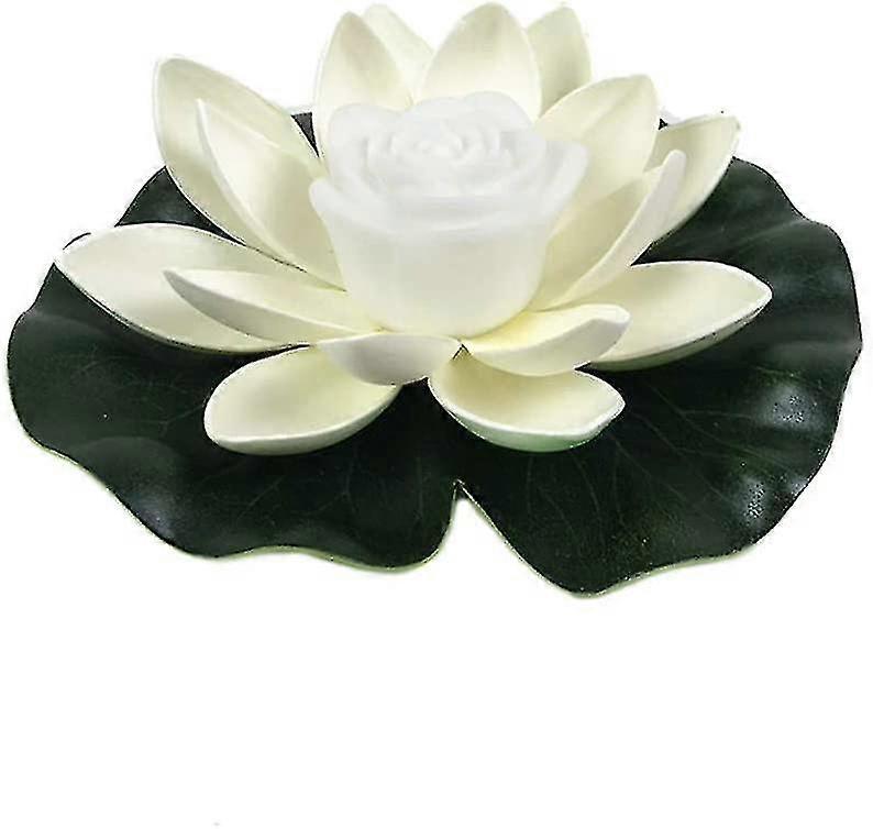 Led Floating Lotus Light, Artificial Water Lily Floating Lotus, Waterproof Led Garden Pool Light Suitable 18cm (05)