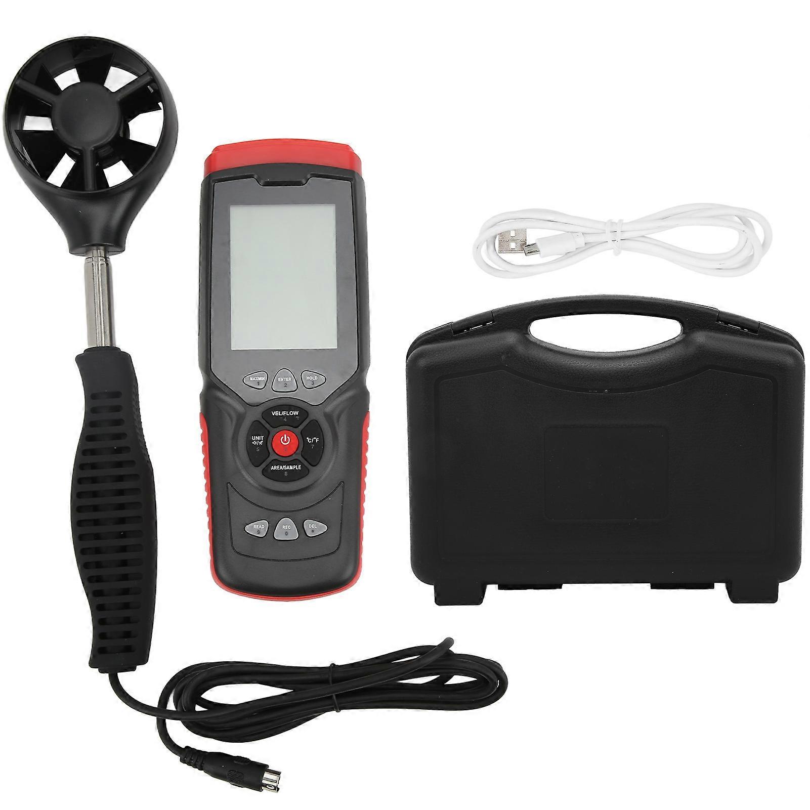 8907 Digital Anemometer High Accuracy Wind Speed Volume Temperature Meter Tester Gauge