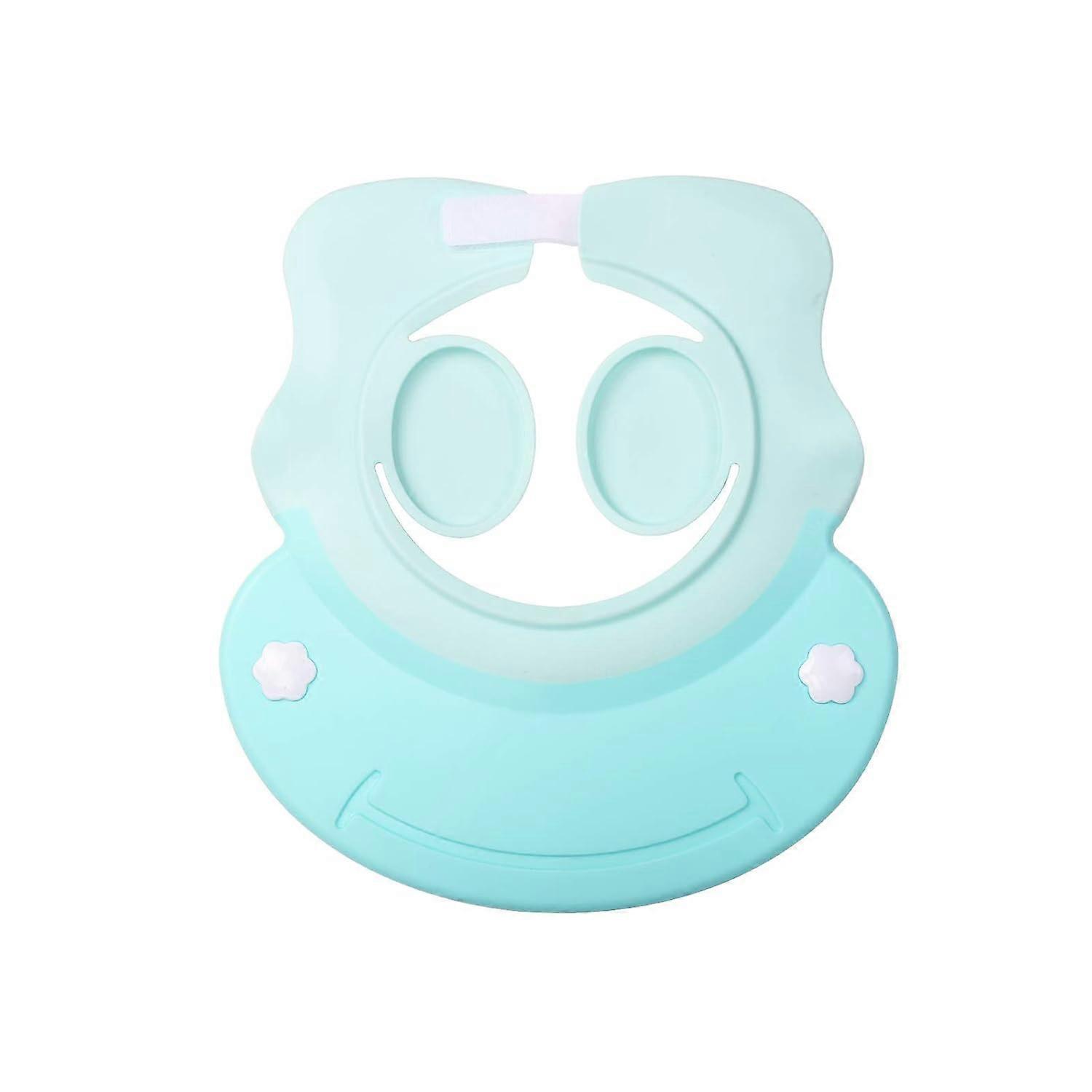 Baby Shower Cap Shampoo Shower Cap Adjustable Visor Hat with Ear Protection Toddler Kids (Blue)