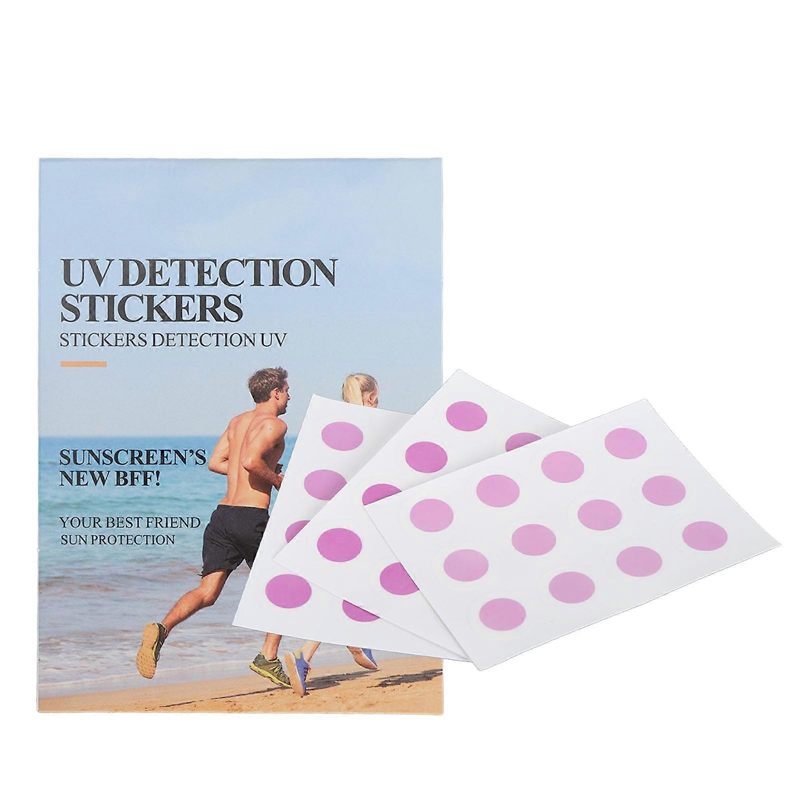 108PCS Sunproof UV Stickers PVC and Color Changing Paper Sunny Patch UV Detection Stickers Round Shape