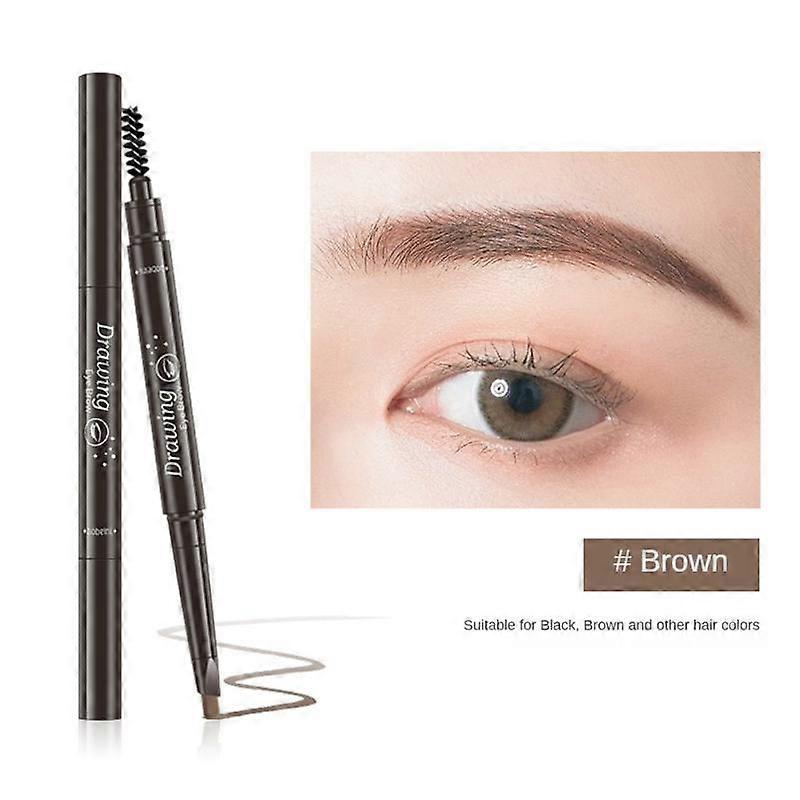 Eyebrow Pencil Waterproof With Eyebrow Brush Double Head Design Compact Design Good Makeup