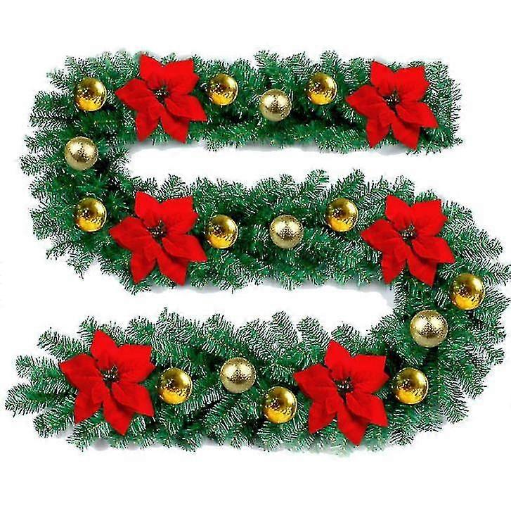 9 قدم عيد الميلاد غارلاند الروطان باب زينة عيد الميلاد