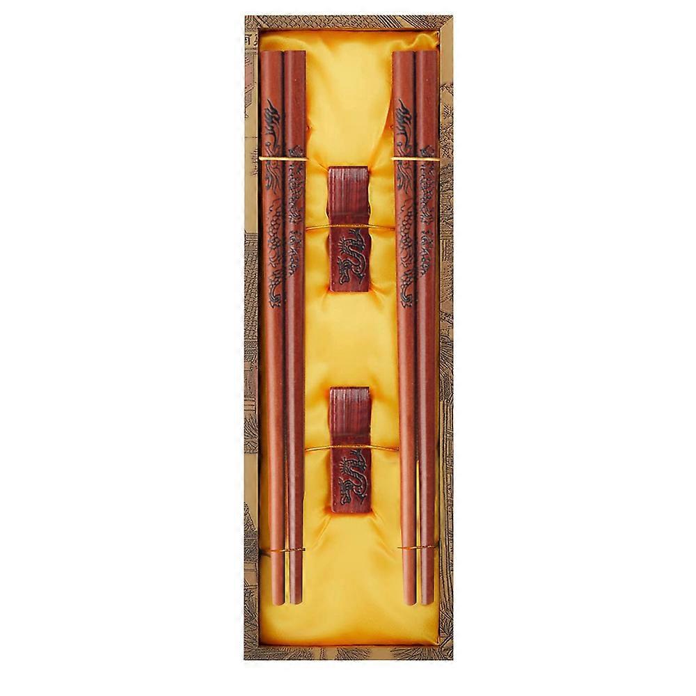 2 Pairs Chopstick Reusable Chinese Dragon and Phoenix Chopsticks