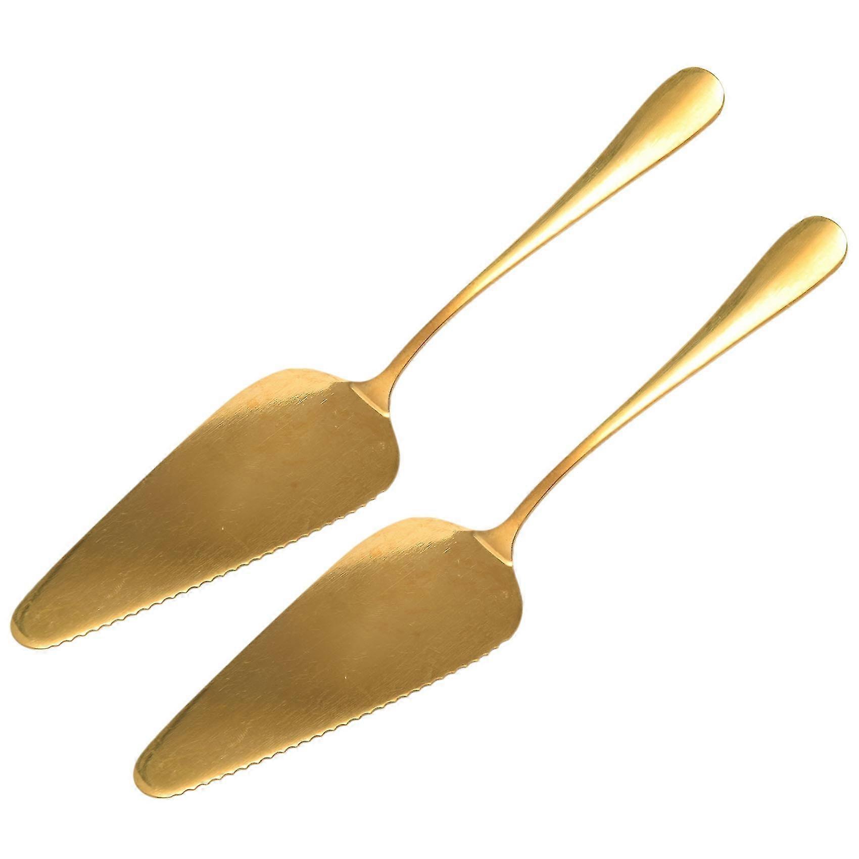 Golden Cake Pie Server, Wedding Cake Knife And Server Set,2 Pieces