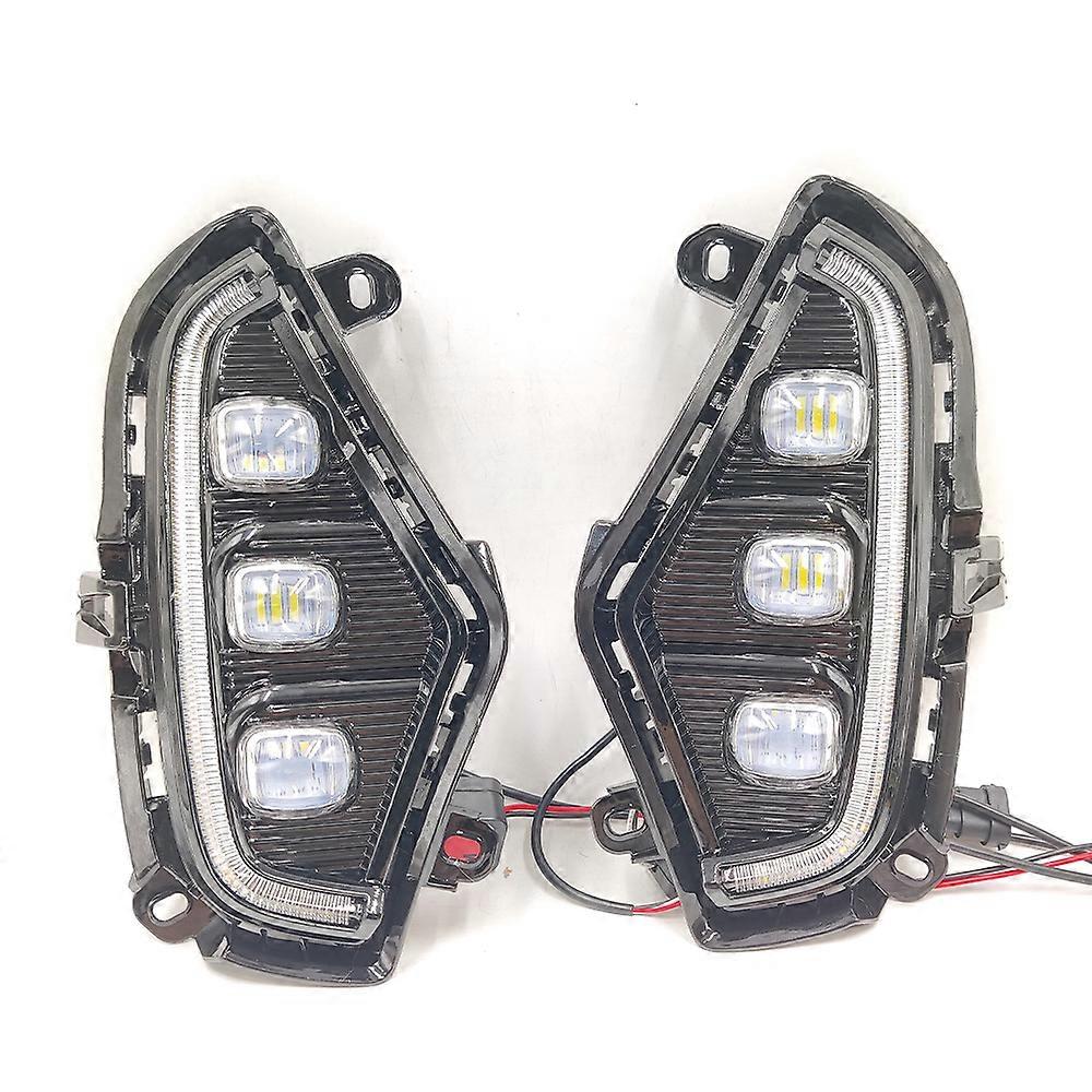 Car DRL LED Daytime Running Light for Toyota RAV4 RAV 4 2019 2020 2022 2022 with Yellow Turn Signal Light Fog Lamp