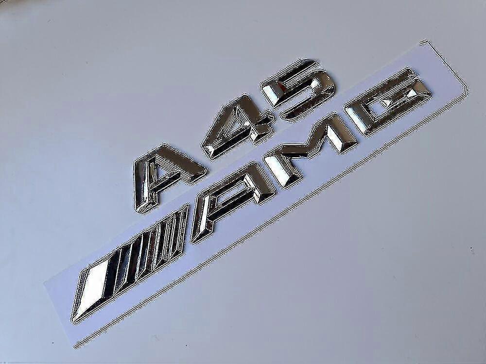 A45 Amg Silver / Chrome Letter Number Rear Boot Badge Emblem A Class Mercedes