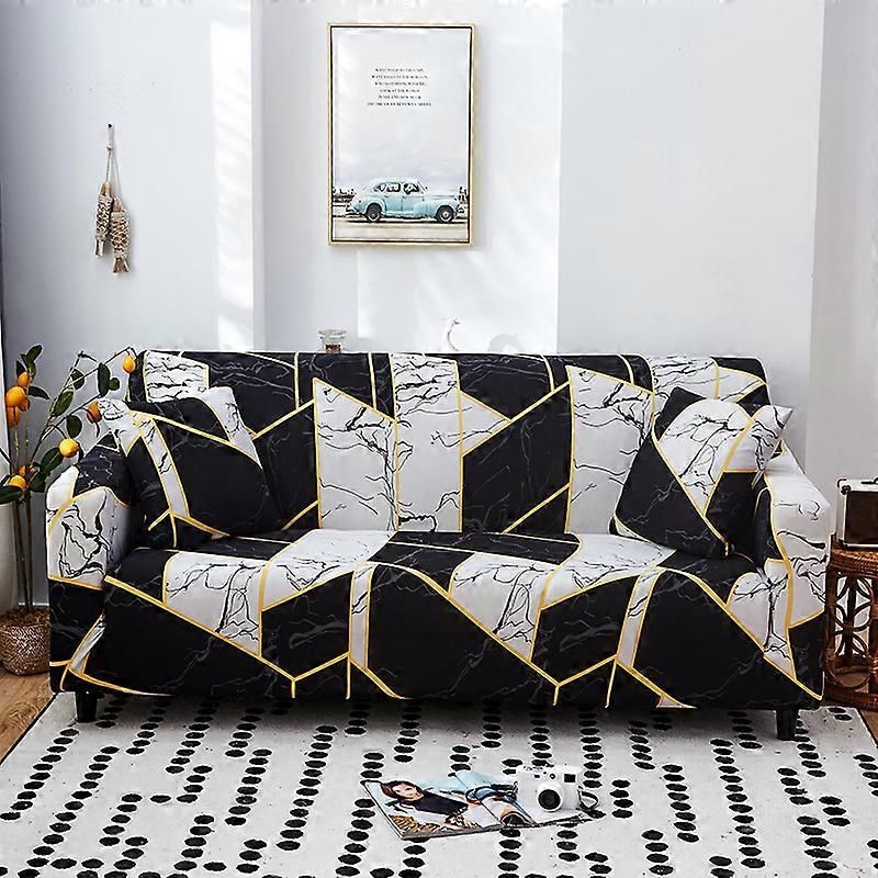 Stretch Sofa Cover Printed Couch Covers Armchair Slipcovers for Cushion Couches Sofas Elastic Universal Furniture Protector with 2 Pillowcase, Anti ca