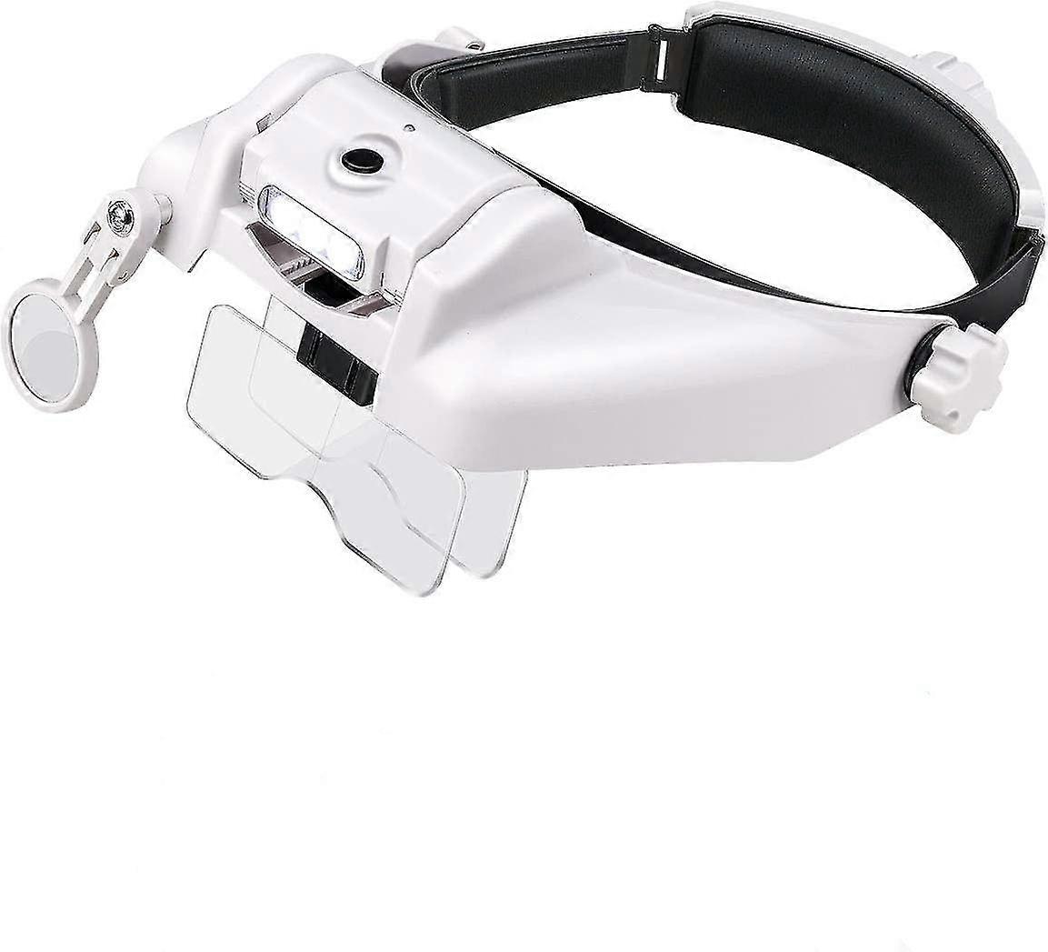 3-LED Headband Magnifier, Hands-Free Reading & Jewelry Magnifier