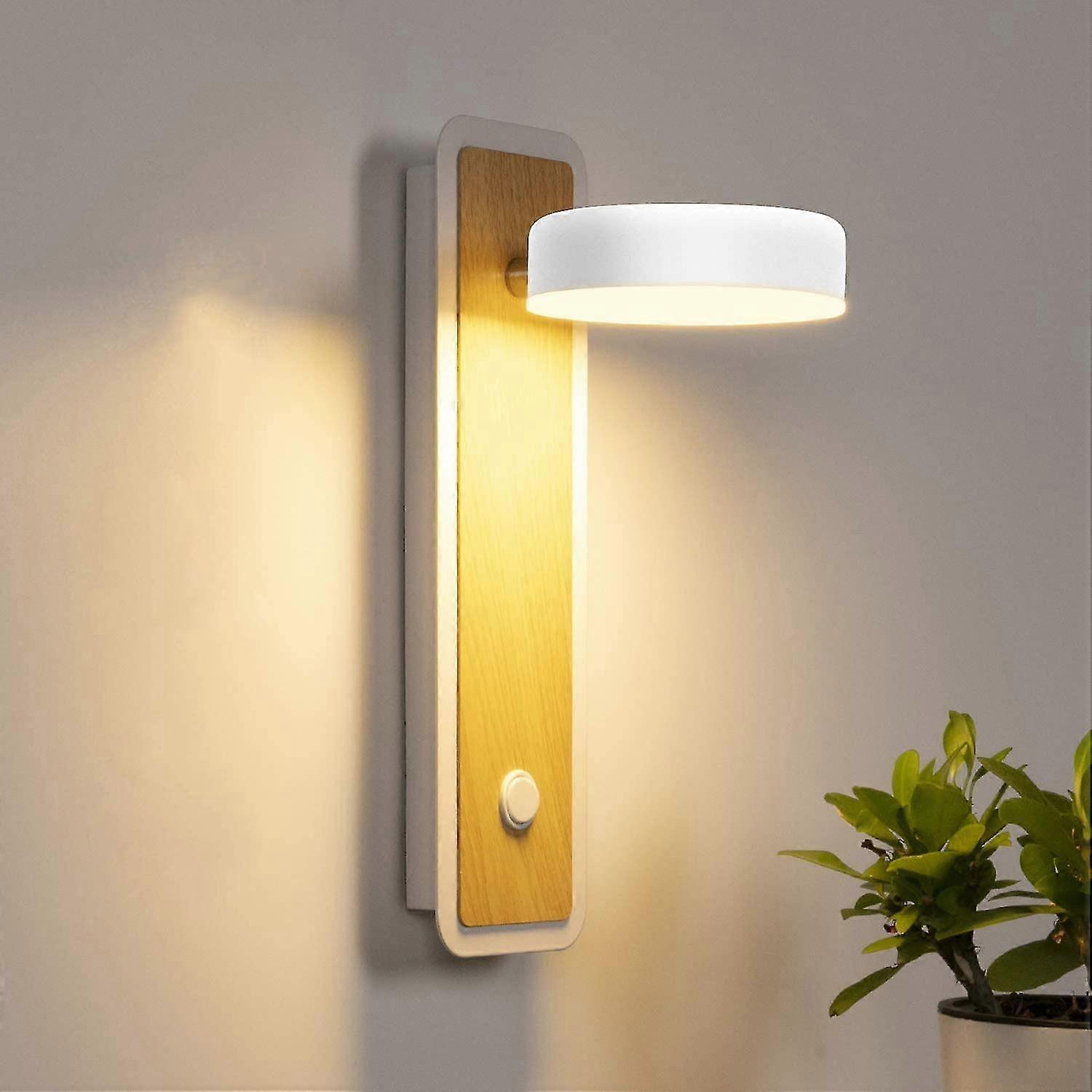 Indoor LED Wall Light 360 Rotatable 12W Dimmable Modern Tricolor Sconce