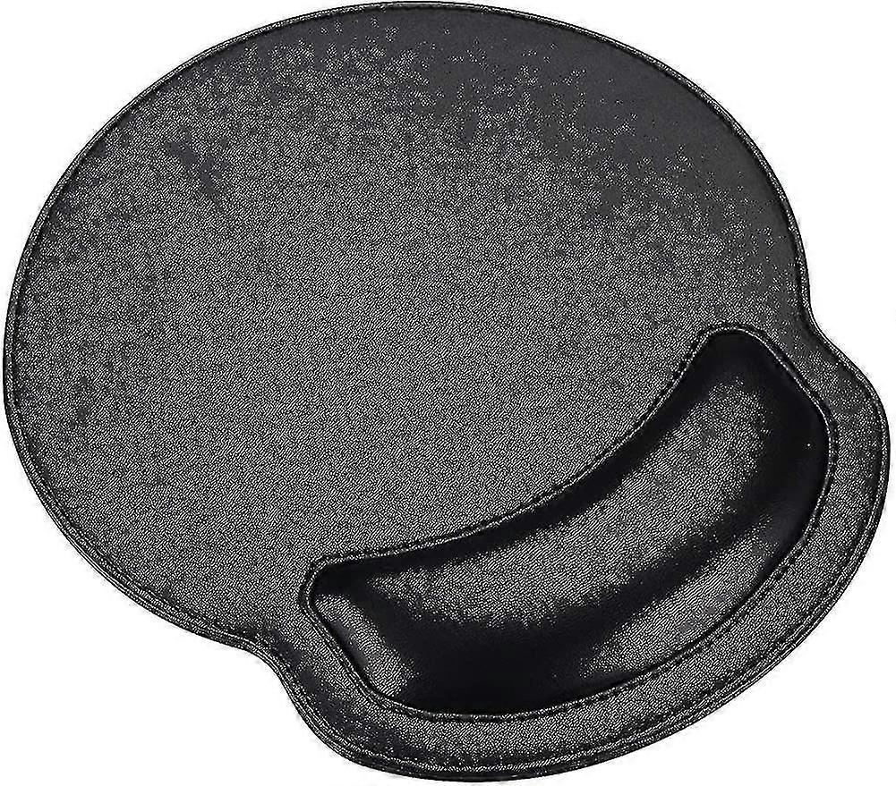 Mouse Pad With Wrist Rest Pad Pu Artificial Leather Ergonomic Non-slip Laptop