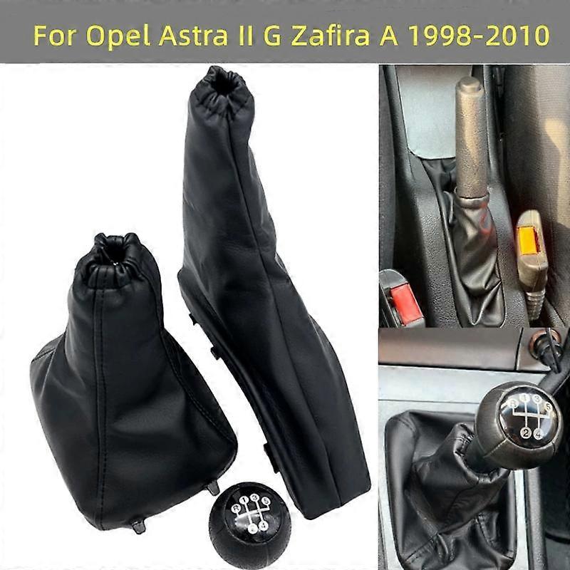 Car Interior Gear Shift Knob Lever Shifter Handball Leather Boot Collar Handbrake Dust Cover For Vauxhall Opel Astra II G Zafira A 1998-2010