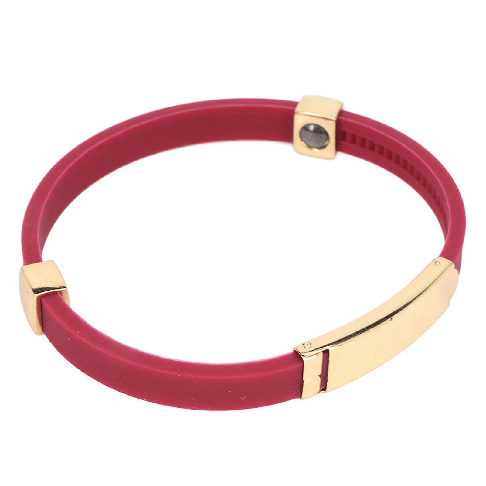 Silicone Wristband for Static Prevention in Gold and Wine Purple Colors