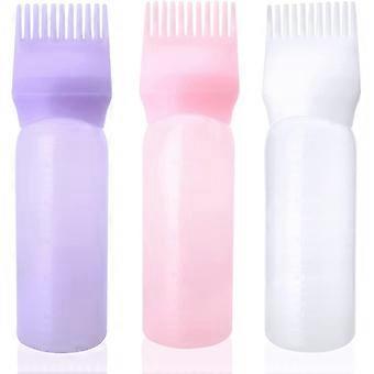 Haarwurzelkamm Applikator Flasche Haarwurzelkamm Farbe Applikator Flasche mit Farbverlauf rosa + weiß + lila