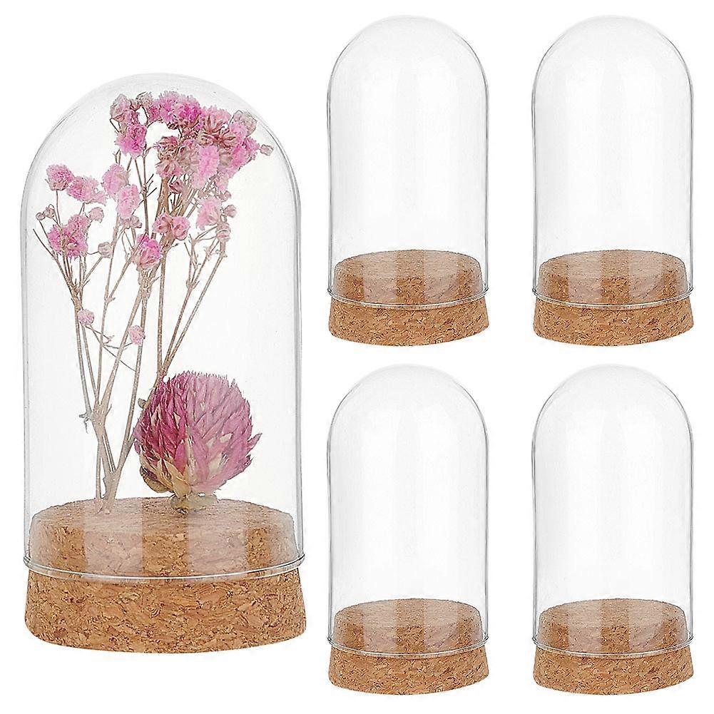 4pcs Glass Dome Cork Base Small Glass Bottles ,1.85x3.35inch