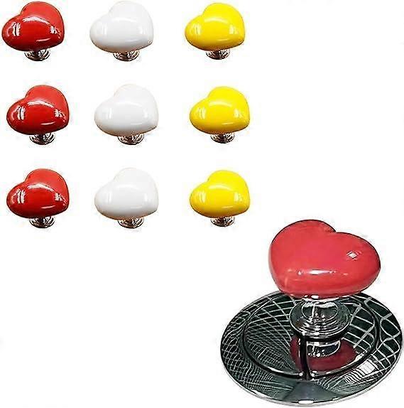 9pcs Toilet Push Button Flush Replacement, Toilet Tank Button Aid for Ladies Toilet Tank Button Aid Reduce Contact & Make Flushing Effortless