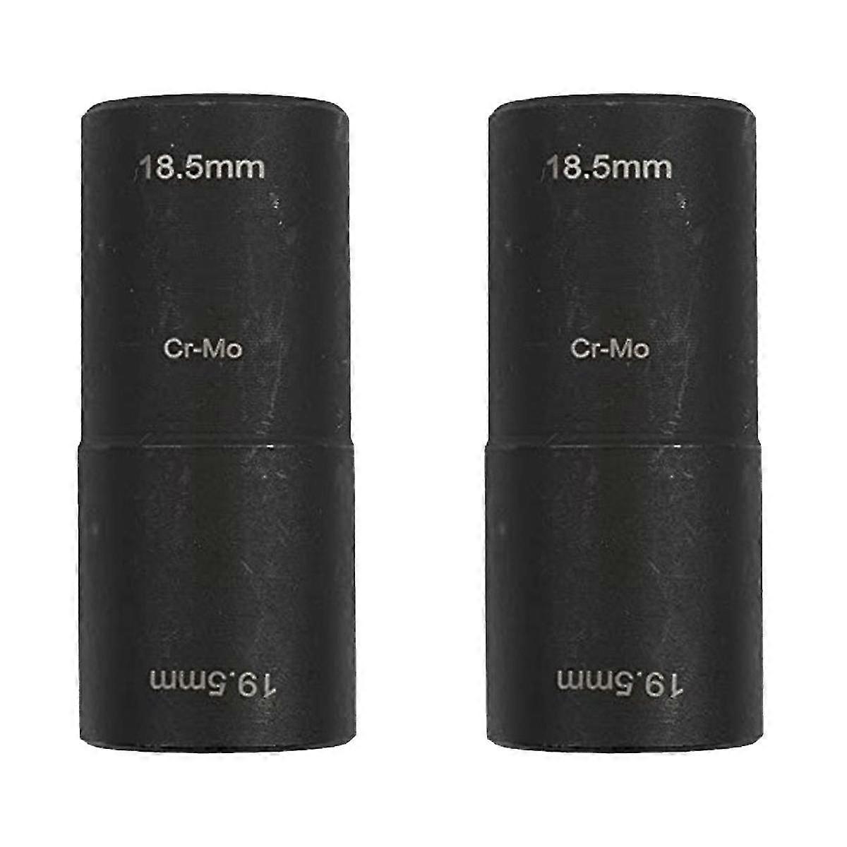 2pcs Nut Removal Sockets Damage Socket Tool Deep Long Flip Impact Set 18.5x19.5mm Socket Tool