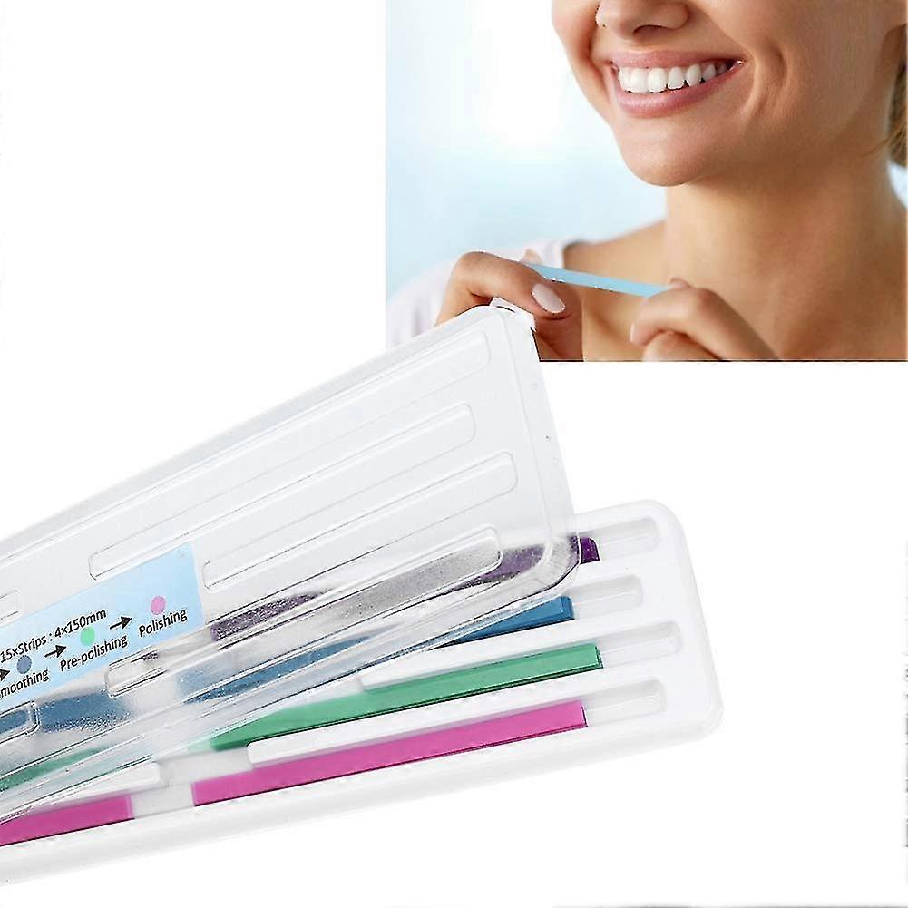 Carta vetrata per denti, 60 pezzi / confezione Strisce di levigatura dentale Lucidatura dei denti Finitura lucidatura Kit di strumenti di contorno ...