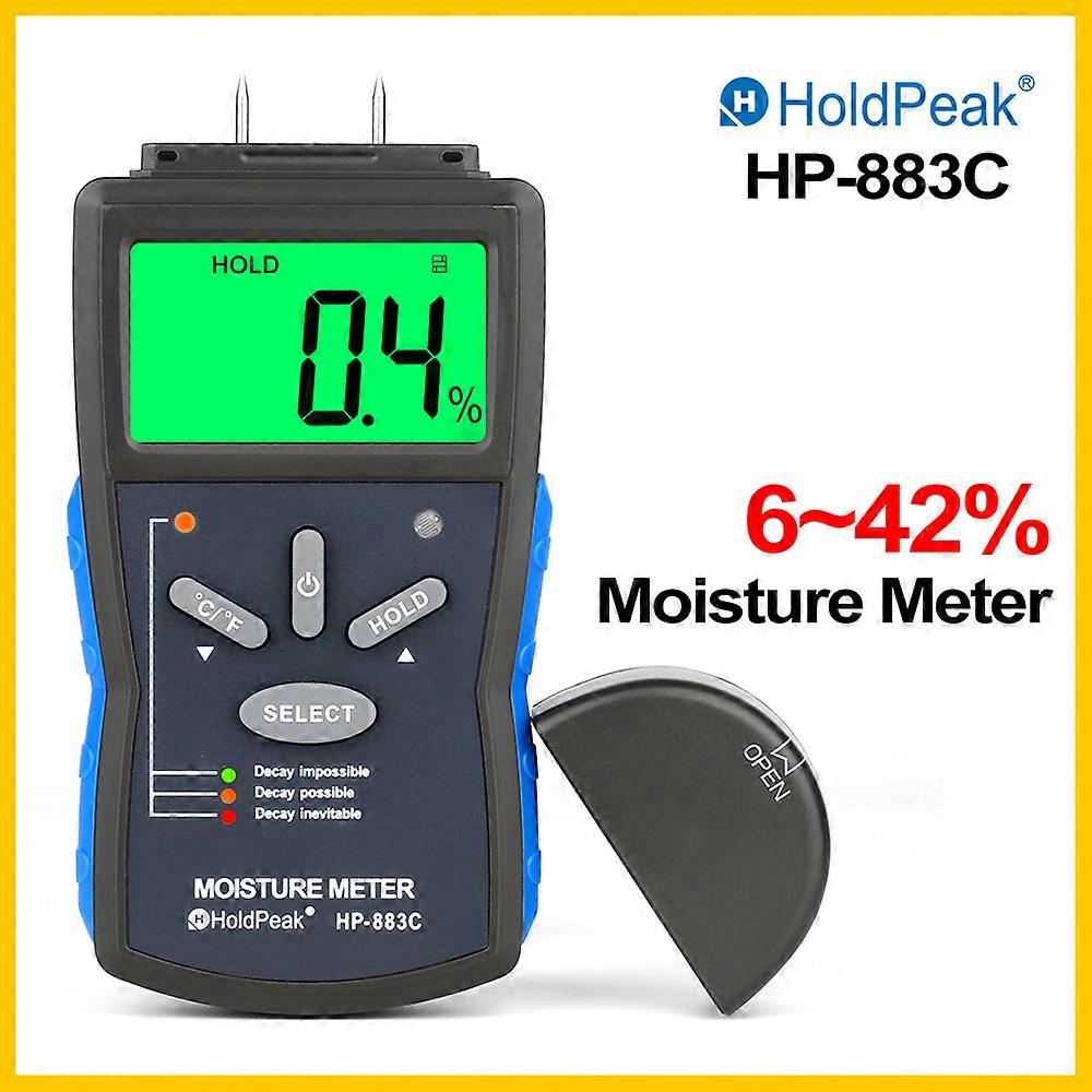 HoldPeak Moisture Meter Digital Wood/Building Moisture Meter 6-42% Tester Hygrometer Timber Damp Humidity Measuring Device