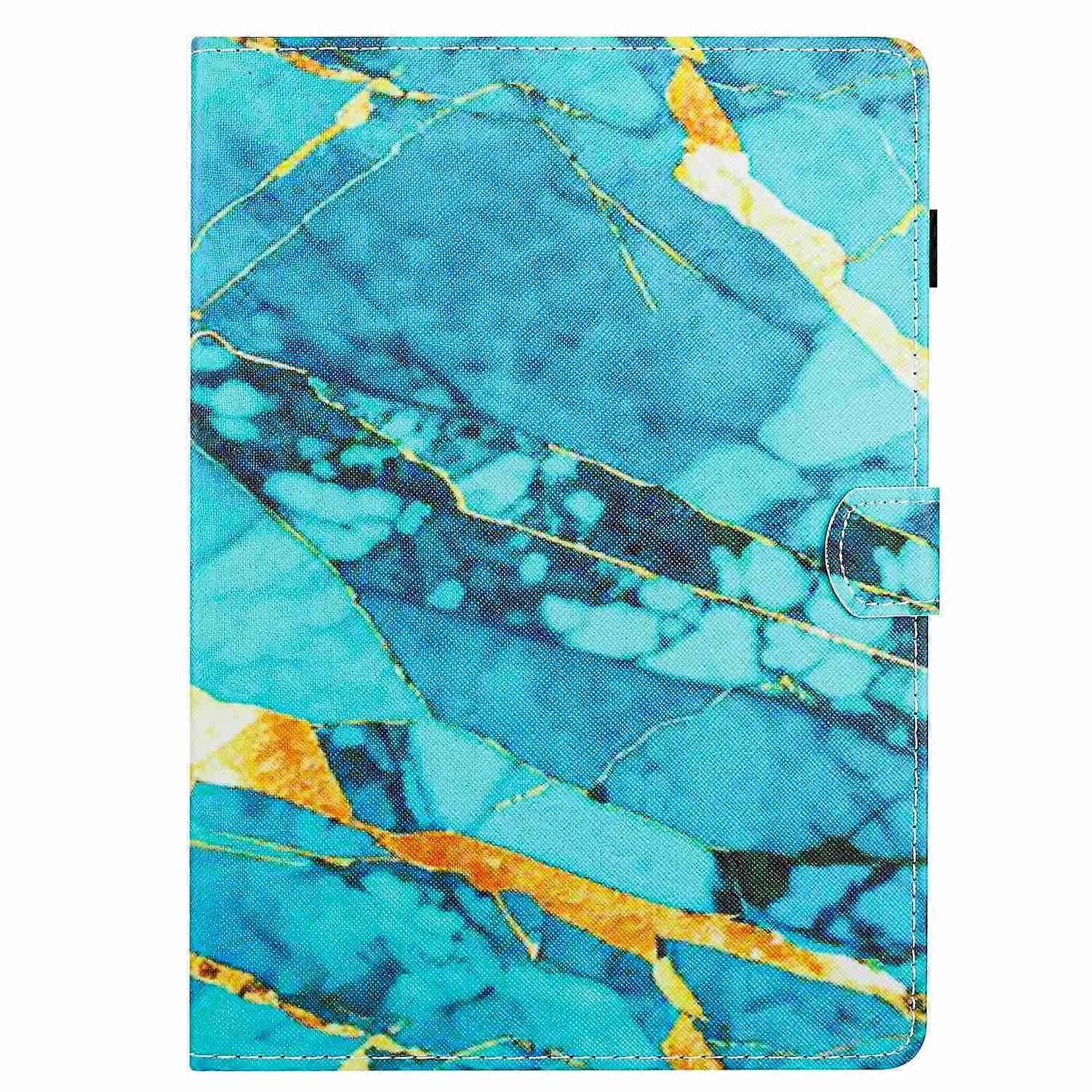 Tablet Case For Lenovo Tab M10 3rd Gen Marble Pattern Stitching Smart Leather Tablet Case(Gold Blue)