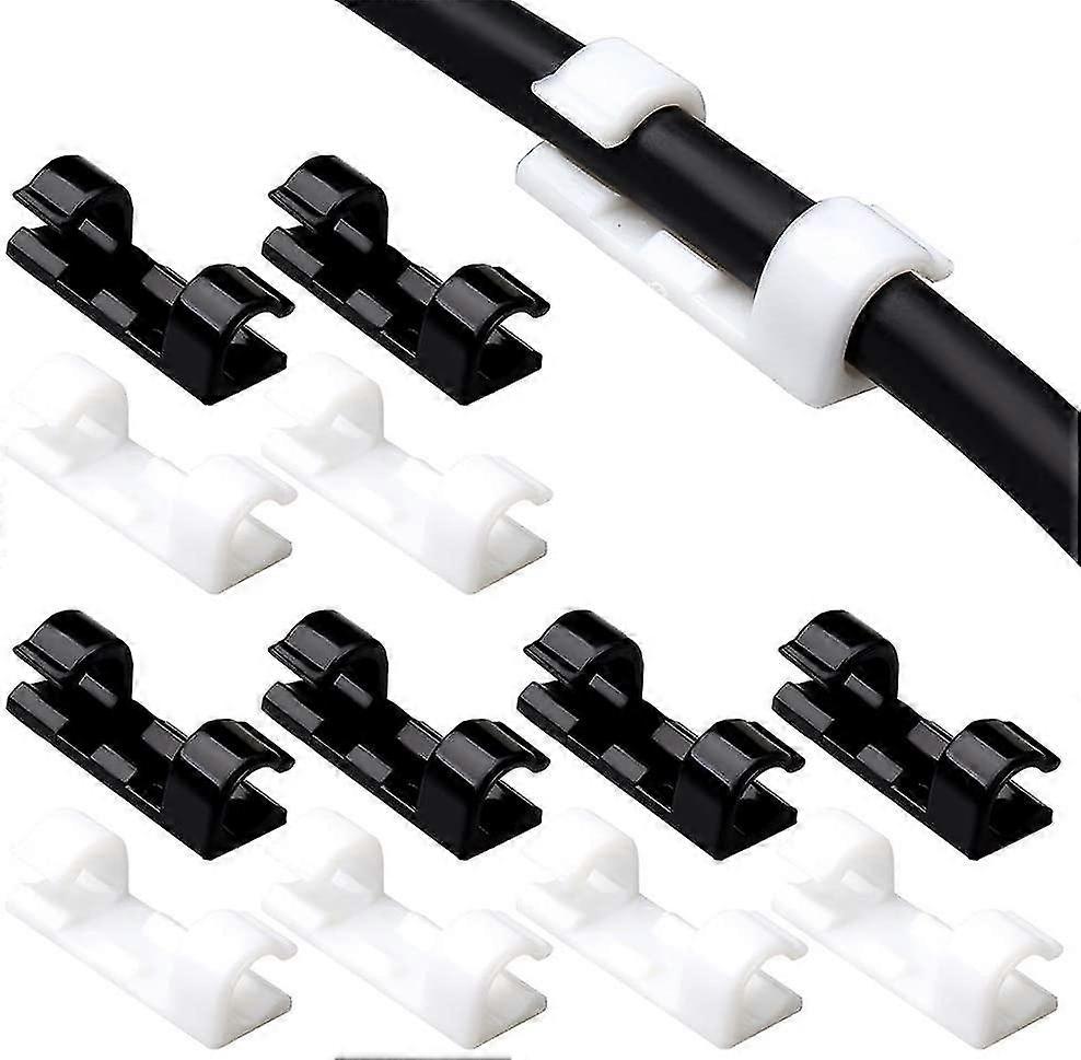 40 Pcs Adhesive Cable Clips, Yuanzi Self-adhesive Cable Tie Clips For Electrical
