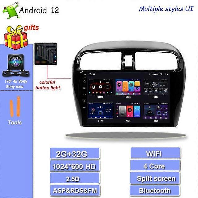 Android 12 Für Mitsubishi Mirage 6 2012 - 2018 Autoradio Multimedia Video Player Navigation GPS Lüfter Android Auto DSP IPS