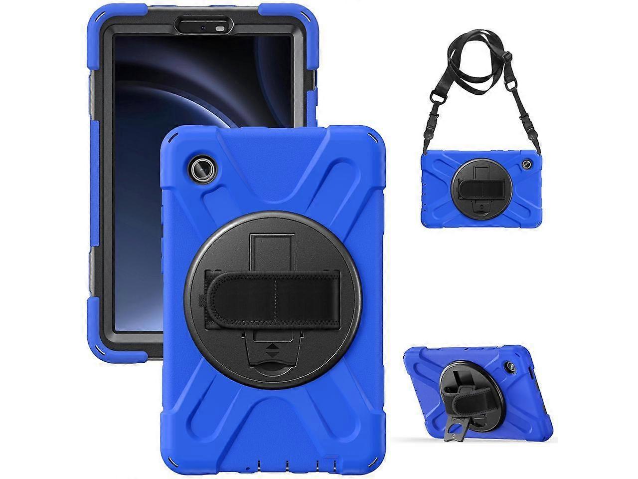 Shockproof Case for Samsung Galaxy Tab A9 Case 8.7 Inch 2023 SM-X110/SM-X115/SM-117 with Pen Holder & 360 Rotating Hand Strap/Shoulder Strap, Kickstan
