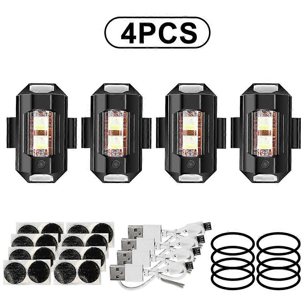 Universal Led Aircraft Strobe Lights Motorcycle Anti-collision Warning Light with USB Charging 7 Colors Turn Signal Indicator