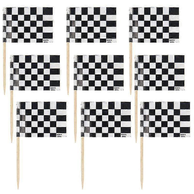 24pcs Checkered Cake Toppers
