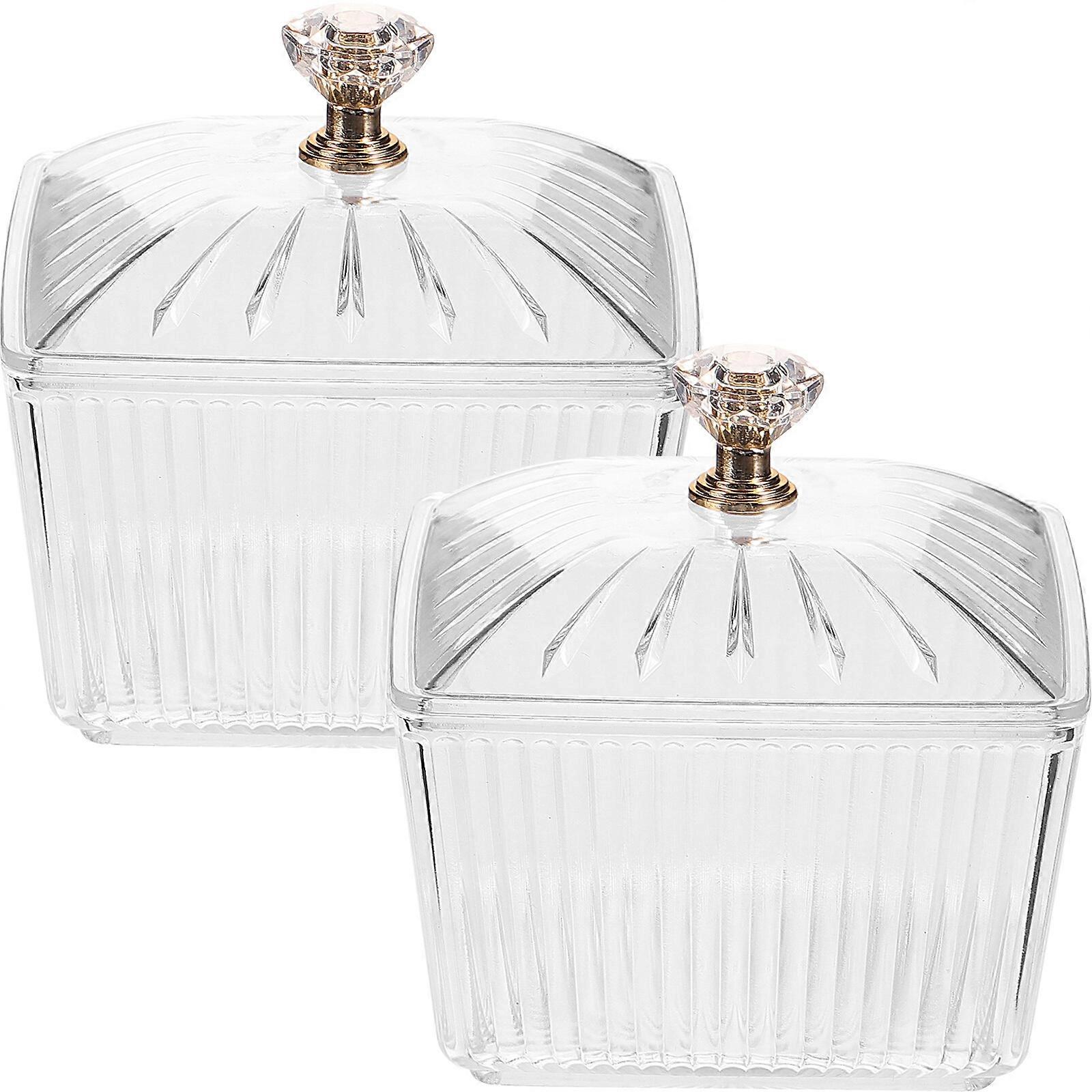 2Pcs 과자 항아리 사탕 항아리 설탕 스낵 그루 쿠키 용기 뷔페 보관 용기 뚜껑