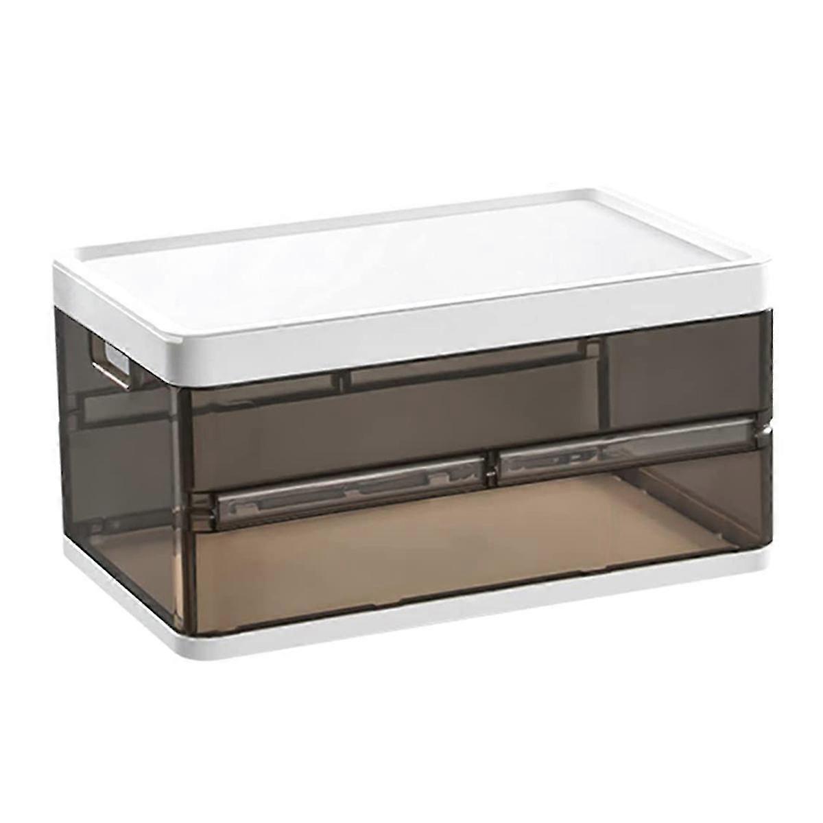 Stackable Plastic Storage Bins With Lid,foldable Closet Organizers Storage Box,drawer Organizers Fo