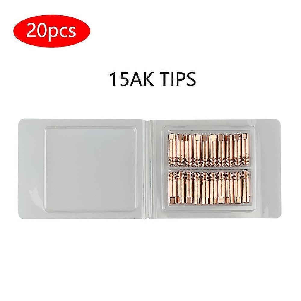 20pcs 14ak 15ak Mig Mag Welding Torch Gun Contact Tip M6 Copper 0.6/0.8/1.0/1.2mm