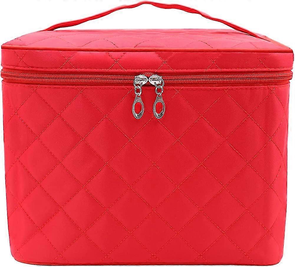 Large Make Up Bag, Portable Cosmetic Bag With Handle Zipper Waterproof