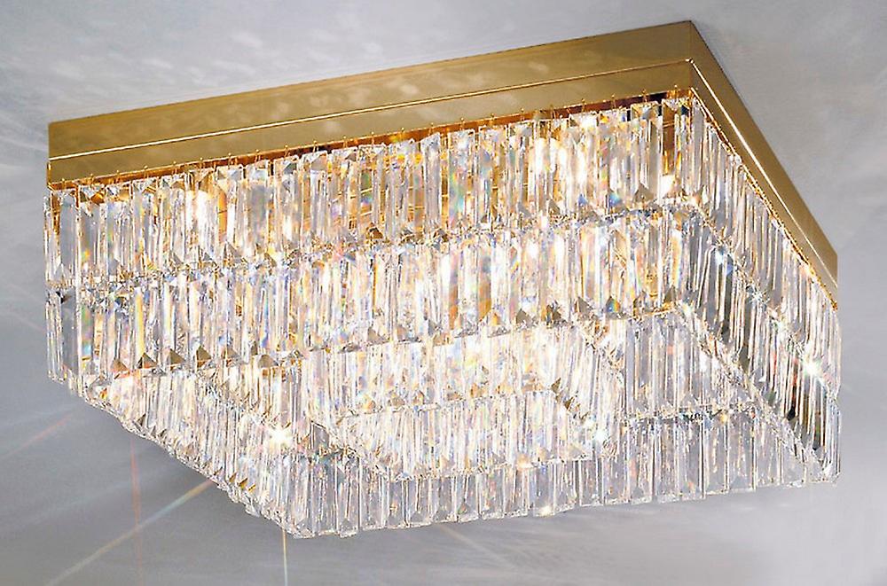 Prisma Designer Crystal Ceiling Light Polished Gold, 8x G9