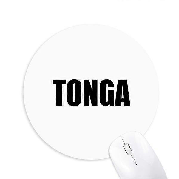 Tonga Country Name Black Round Non-Slip Rubber Mousepad Game Office Mouse Pad