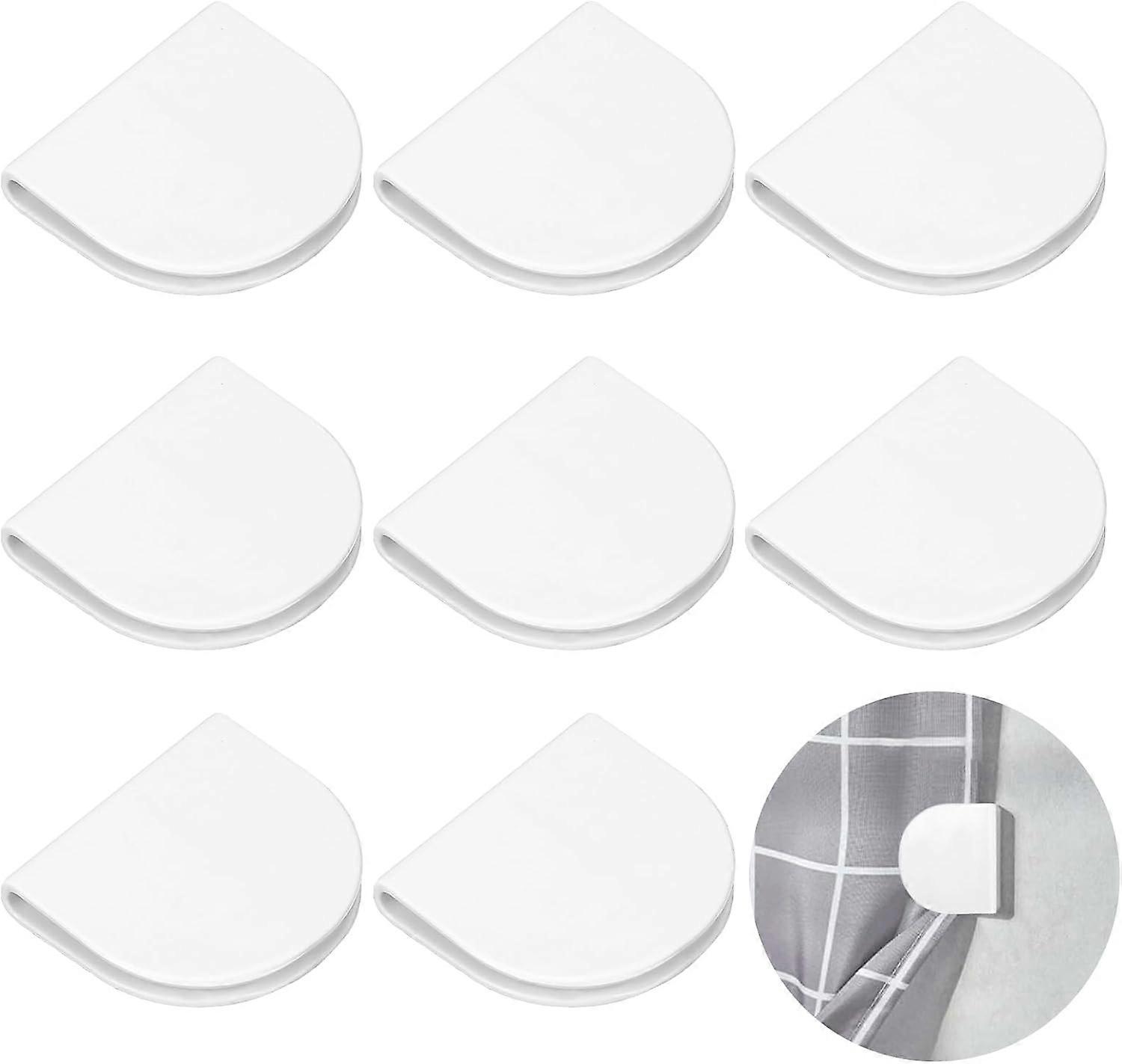 8Pcs Shower Curtain Clips Set,Self-Adhesive Bathroom Clips for Shower Curtains Shower Liner Splash Clips Shower Splash Guard Clips