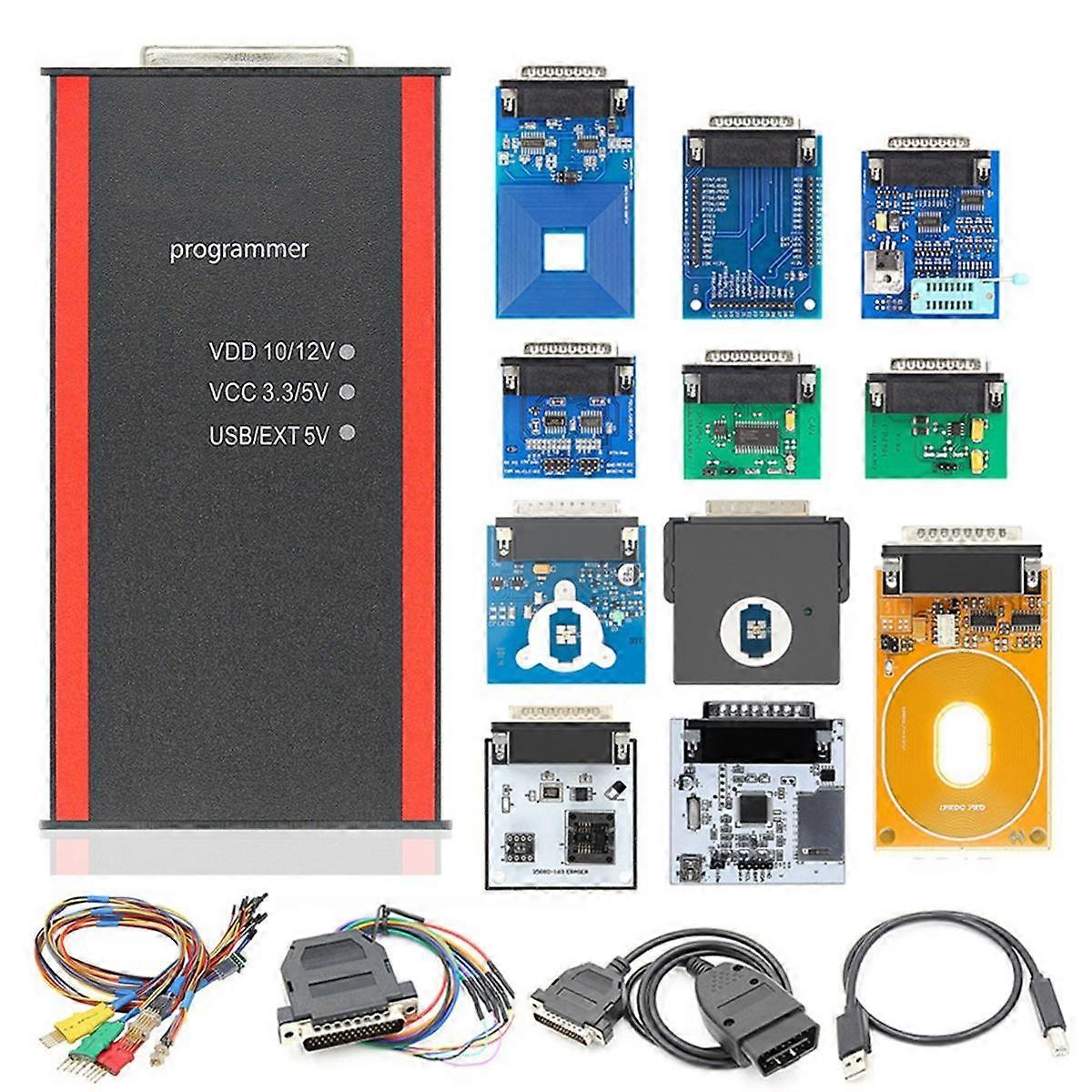 IPROG Pro V87 Full Set ECU Key Programmer Iprog+ Eeprom IMMO Car Radio Reset Dashboard Kilometer DI