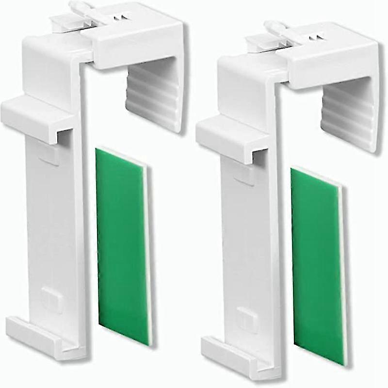 Long Clamp Bracket for Duo/Double/s Roller Blinds with Separate Fabric Support Rail - 1 Pair, 2 Pieces - Adjustable - Color White Edition