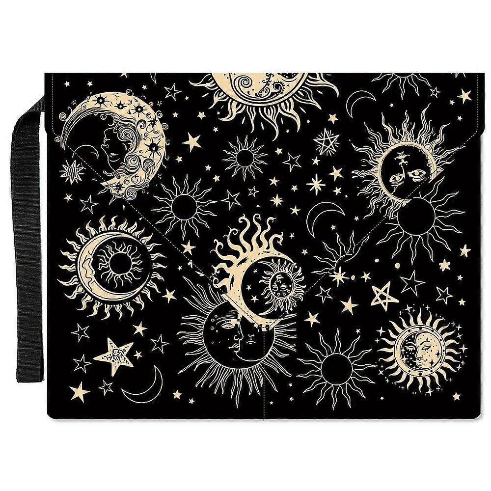Polyester Book Cover Notebook Wraps with Hook and Loop Rectangle Moon 400~420x285~305mm