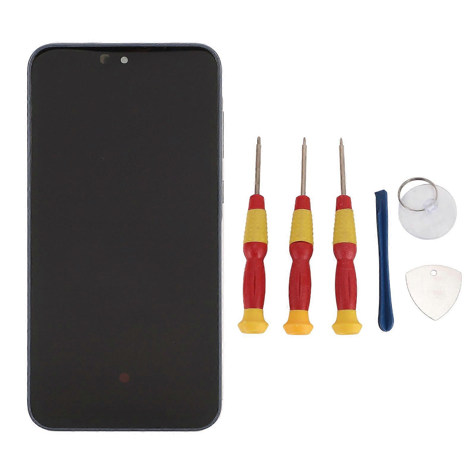 Phone Screen Replacement with Tools Frame Phone Display Digitizer Assembly for A35 5G Phone Repairing Black