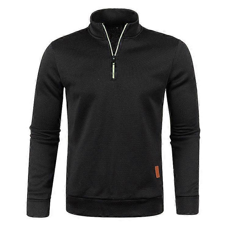 Men's Sweatshirts Half Zipper Pullover for Male Hoody Man Sweatshir Autumn Winter Solid Color Turtleneck Sweaters Yasheng