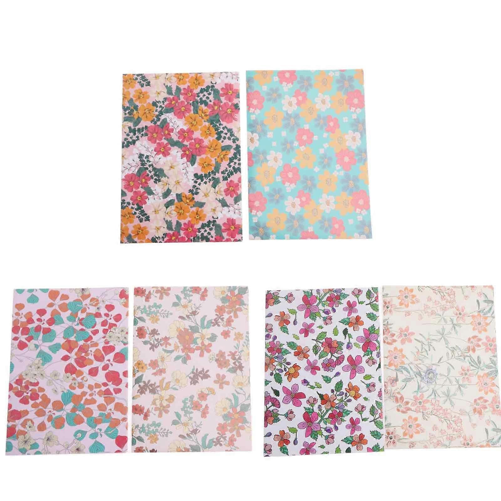 6pcs floral printed gift wrapping paper
