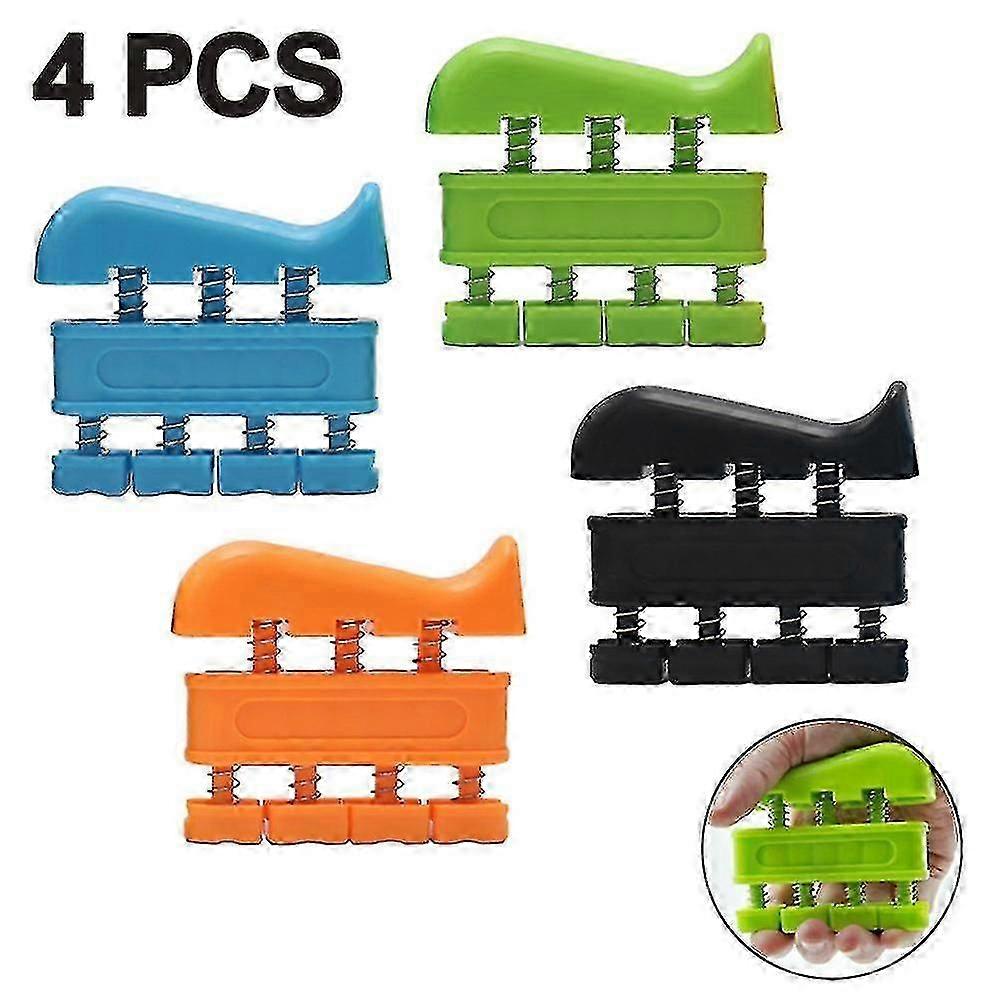 4pcs Finger Strengthener Hand Exerciser Trainer -loaded Hand Grip