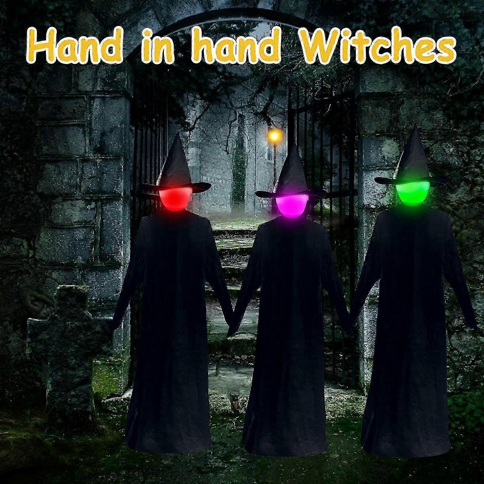 Halloween Voice Control Induction Luminous People Holding Hands Witch